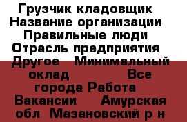 Грузчик-кладовщик › Название организации ­ Правильные люди › Отрасль предприятия ­ Другое › Минимальный оклад ­ 26 000 - Все города Работа » Вакансии   . Амурская обл.,Мазановский р-н